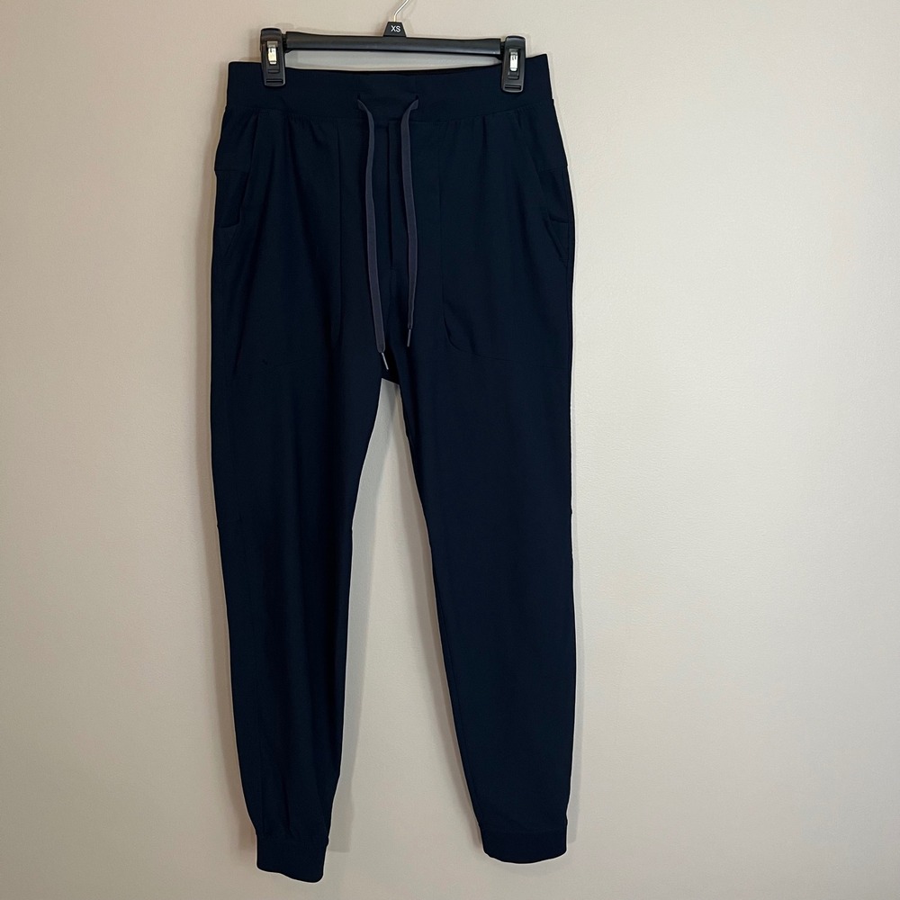 Lululemon ABC Jogger Navy Blue Warpstreme Men Medium LM5AOLS Joggers Flaw